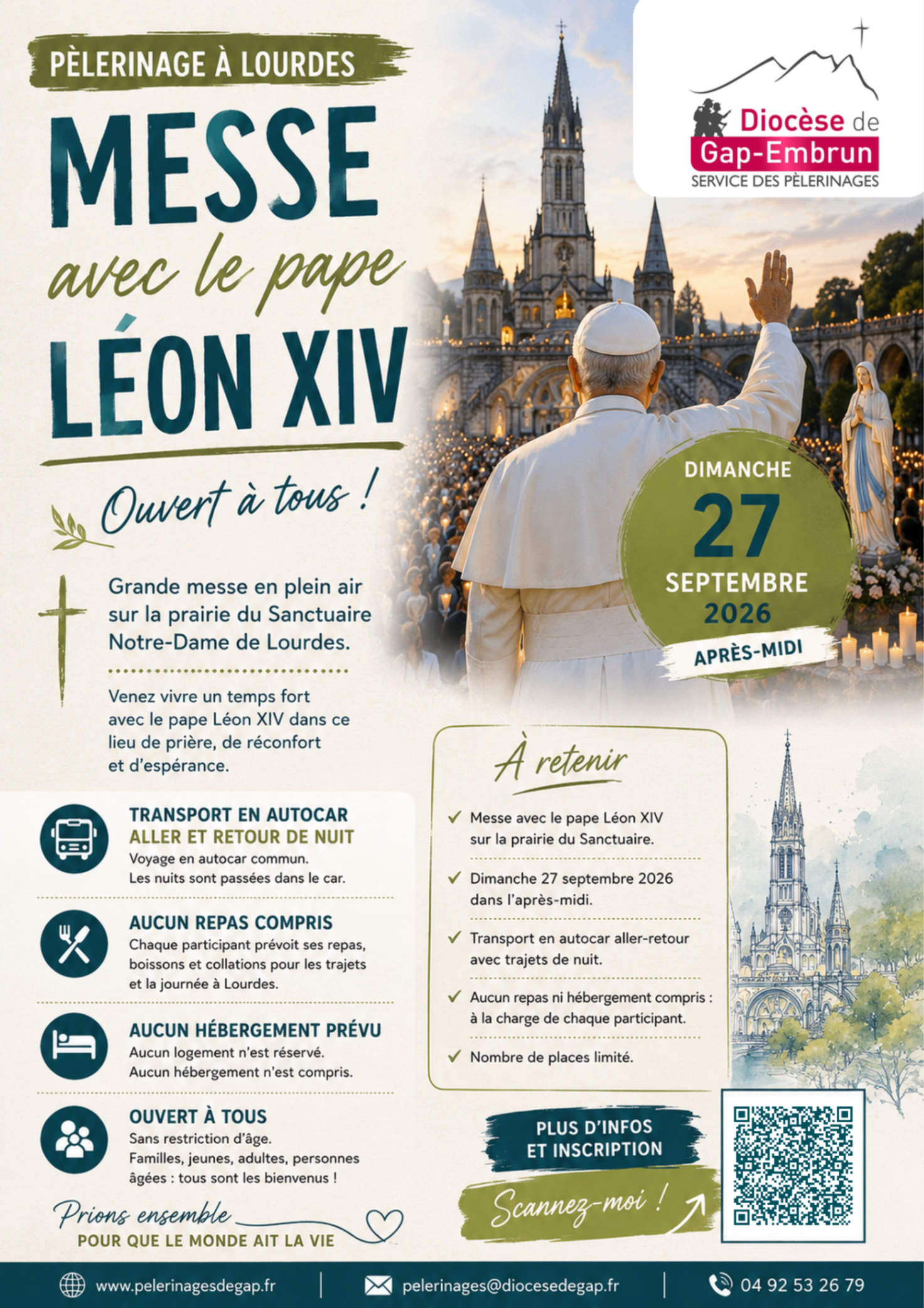 Pèlerinage à Lourdes — Messe avec le pape Léon XIV